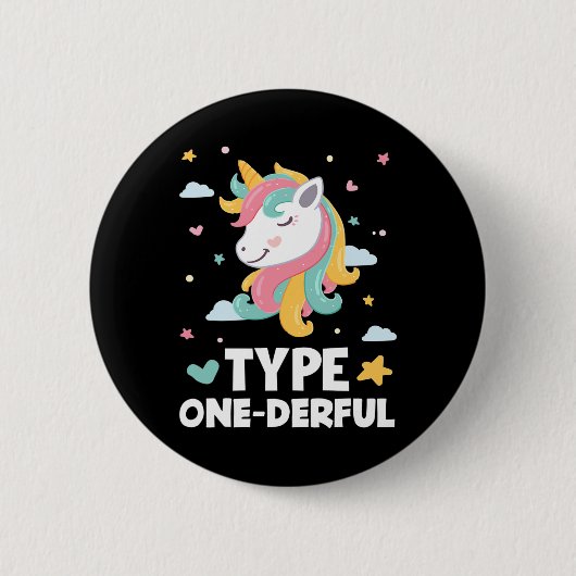 Diabetiker Typ 1 Diabetes Typ 1 Derful Unico Button (Vorderseite)