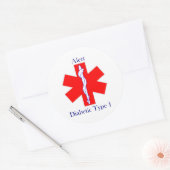 Diabetiker Typ 1 Runder Aufkleber (Umschlag)