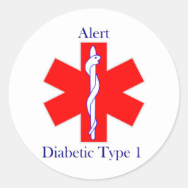 Diabetiker Typ 1 Runder Aufkleber