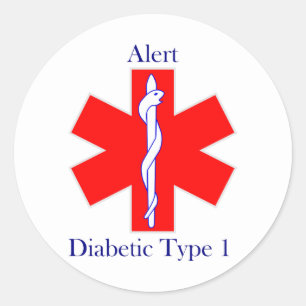 Diabetiker Typ 1 Runder Aufkleber