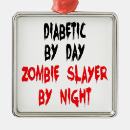 Diabetisch Zombie Slayer Silbernes Ornament