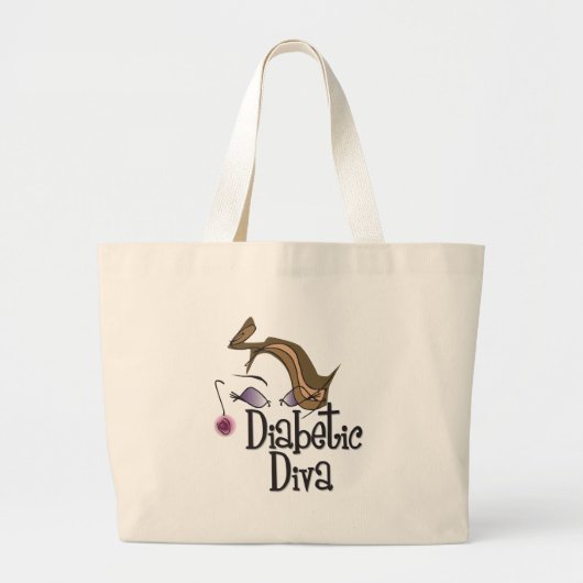 Diabetische Diva Jumbo Stoffbeutel (Vorne)