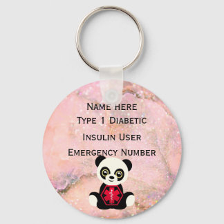 Diabetische Identitätswarnung Personalisiert Typ 1 Schlüsselanhänger