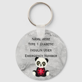 Diabetische Identitätswarnung Personalisiert Typ 1 Schlüsselanhänger