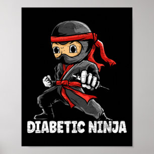Diabetische Ninja Diabetes Awareness Month T1d Typ Poster