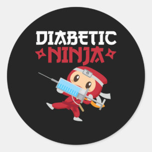 Diabetische Ninja Typ 1 Diabetes Runder Aufkleber
