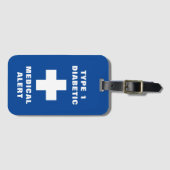 Diabetische personalisierte medizinische Warnung T Gepäckanhänger (Vorderseite (Horizontal))