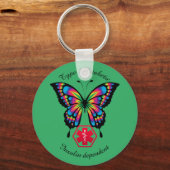 Diabetische Warnhinweise Typ 1 oder 2 Personalisie Schlüsselanhänger (Vorderseite)