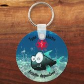 Diabetische Warnung Typ 1 oder 2 Schlüsselanhänger (Vorderseite)