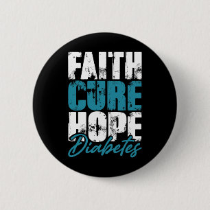Diabetischer Krieger Gift Faith Cure Hope Diabetes Button
