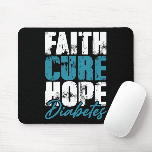 Diabetischer Krieger Gift Faith Cure Hope Diabetes Mousepad (Mit Mouse)