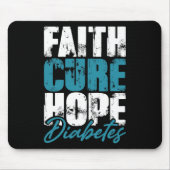 Diabetischer Krieger Gift Faith Cure Hope Diabetes Mousepad (Vorne)