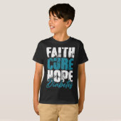 Diabetischer Krieger Gift Faith Cure Hope Diabetes T-Shirt (Vorne ganz)