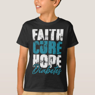 Diabetischer Krieger Gift Faith Cure Hope Diabetes T-Shirt