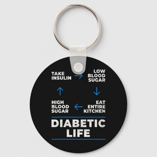 Diabetischer Lebenszyklus Spaß Diabetes Bewusstsei Schlüsselanhänger (Vorderseite)