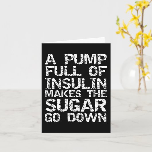Diabetisches Geschenk Eine Insulinpumpe macht das  Karte (Gelbe Blume)