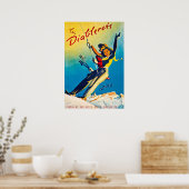 Diablerets, Berg, Paar auf Skilift Poster (Küche)