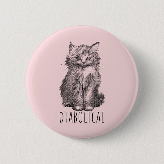 Diabolical Cute Fluffy Kitten Button (Vorderseite)