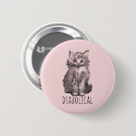 Diabolical Cute Fluffy Kitten Button
