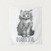 Diabolical Cute Fluffy Kitten Wandteppich (Vorderseite)