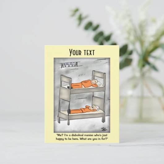 Diabolicale, blassgelbe Postkarte (Stehend Vorderseite)