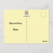 Diabolicale, blassgelbe Postkarte (Rückseite)