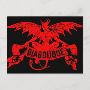 Diabolique Devil Satan Vintages Zigarrenlabel Art Postkarte