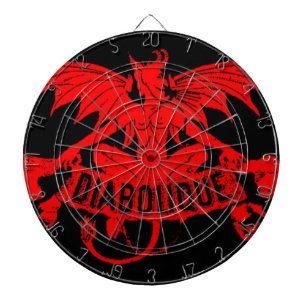 Diabolischer Roter Teufel Geflügelter Dämon Satan Dartscheibe