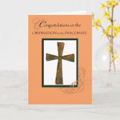 Diaconate Ordination Gratulation Cross, Deacon Karte (Gelbe Blume)