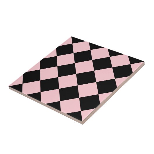 Diag kariertes großes - Schwarzes und Rosa Fliese (Seite)
