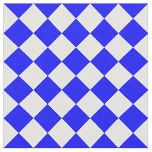 Diag kariertes großes - Weiß und Blau Stoff