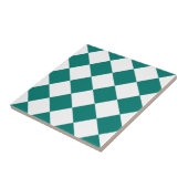 Diag kariertes großes - Weiß und Kiefern-Grün Fliese (Seite)