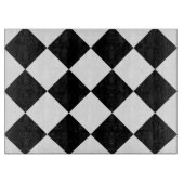 Diag kariertes großes - Weiß und Schwarzes Schneidebrett (Vorderseite)