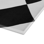 Diag kariertes großes - Weiß und Schwarzes Schneidebrett (Ecke)