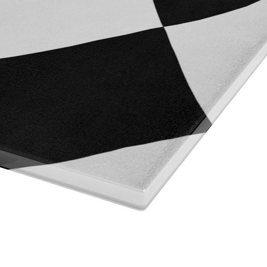 Diag kariertes großes - Weiß und Schwarzes Schneidebrett (Ecke)