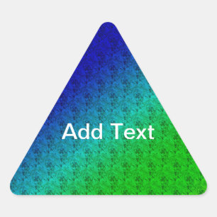 Diag Rainbow Gradient Blumenmuster Blau Grün Dreieckiger Aufkleber