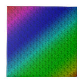 Diag Rainbow Gradient Blumenmuster Blau Grün Fliese (Vorderseite)