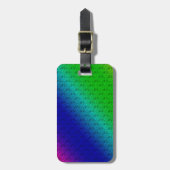 Diag Rainbow Gradient Blumenmuster Blau Grün Gepäckanhänger (Vorderseite vertikal)