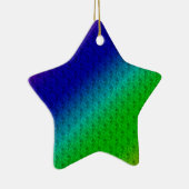 Diag Rainbow Gradient Blumenmuster Blau Grün Keramikornament (Rechts)