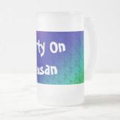 Diag Rainbow Gradient Blumenmuster Blau Grün Mattglas Bierglas (VorderseiteRechts)