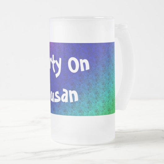 Diag Rainbow Gradient Blumenmuster Blau Grün Mattglas Bierglas (VorderseiteRechts)