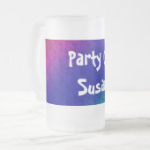 Diag Rainbow Gradient Blumenmuster Blau Grün Mattglas Bierglas (Vorderseite Links)