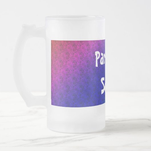 Diag Rainbow Gradient Blumenmuster Blau Grün Mattglas Bierglas (Links)