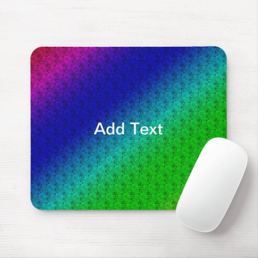 Diag Rainbow Gradient Blumenmuster Blau Grün Mousepad (Mit Mouse)