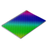Diag Rainbow Gradient Blumenmuster Blau Grün Notizblock (Linke Seite)