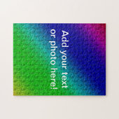 Diag Rainbow Gradient Blumenmuster Blau Grün Puzzle (Horizontal)