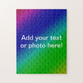 Diag Rainbow Gradient Blumenmuster Blau Grün Puzzle (Vertikal)