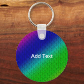 Diag Rainbow Gradient Blumenmuster Blau Grün Schlüsselanhänger (Vorderseite)