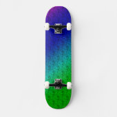 Diag Rainbow Gradient Blumenmuster Blau Grün Skateboard (Vorderseite)