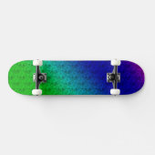 Diag Rainbow Gradient Blumenmuster Blau Grün Skateboard (Horizontal)